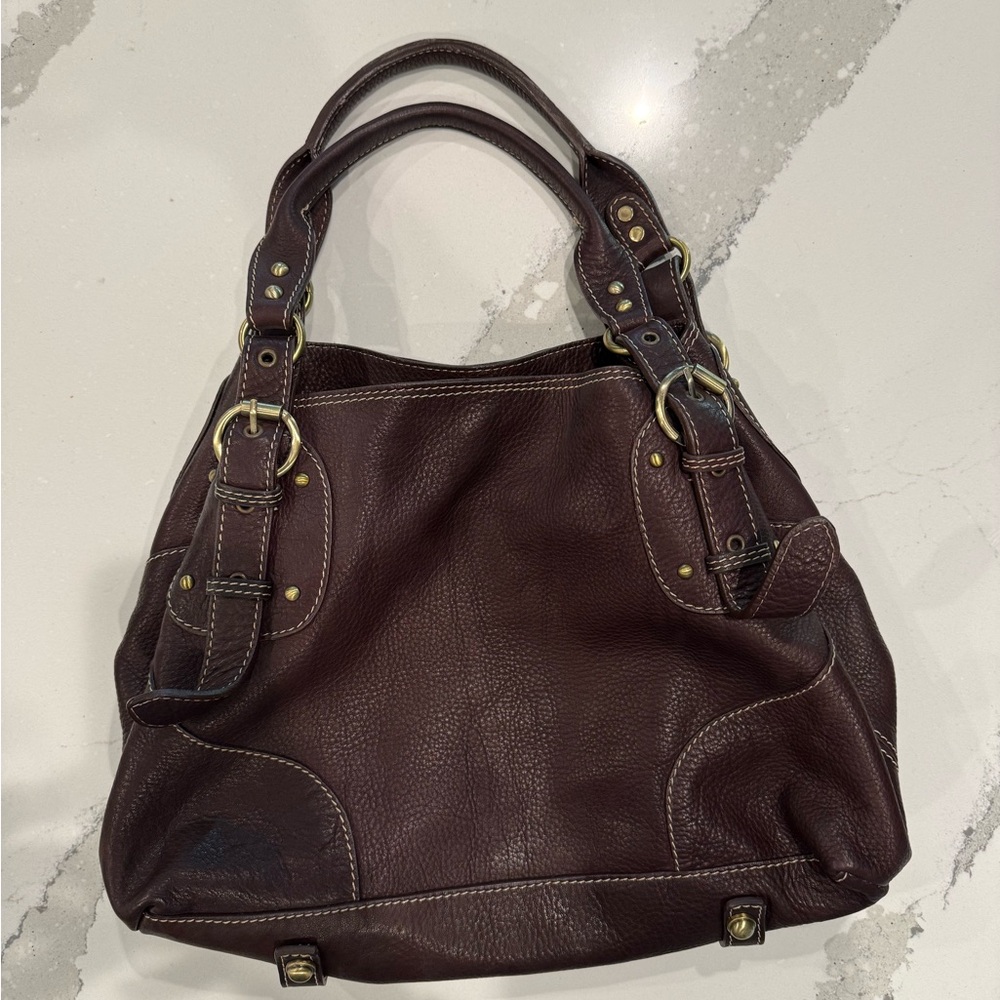 Sapahn Dark Brown Leather Satchel